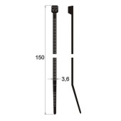 Стягащи ленти 150 x 3,6 mm (100 бр)