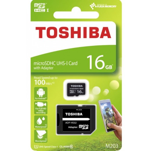 Karta pamet TOSHIBA micro SDHC 16GB s vklyuchen adapter