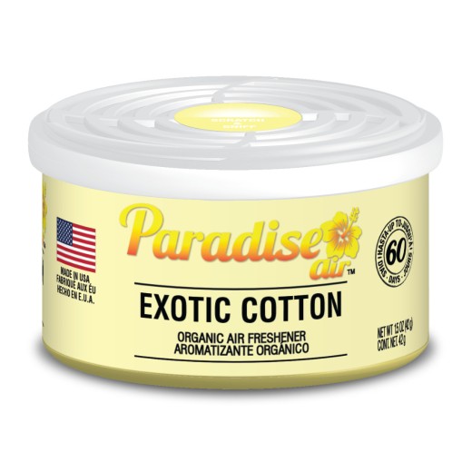Освежител за въздух Paradise Air Organic Air Freshener Exotic Cotton - Екзотичен памук (42 g)