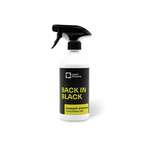 Гланцов гел за гуми Liquid Elements Гел за гуми и пластмаса "BACK IN BLACK" (500 мл)