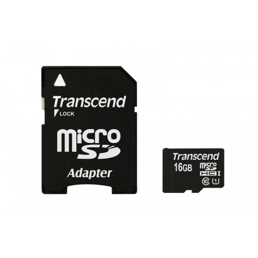 Памет карта Transcend 16GB + SD адаптер
