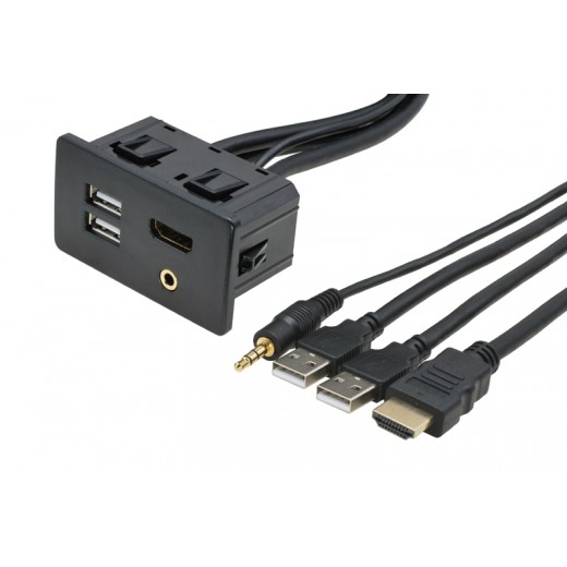 HDMI + 2x USB + JACK гнездо с кабел