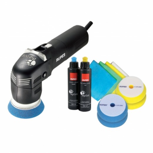 RUPES BigFoot LHR 75E - машинна орбитална мини полираща машина с ход 12 mm, диаметър 75 mm, основен комплект с аксесоари