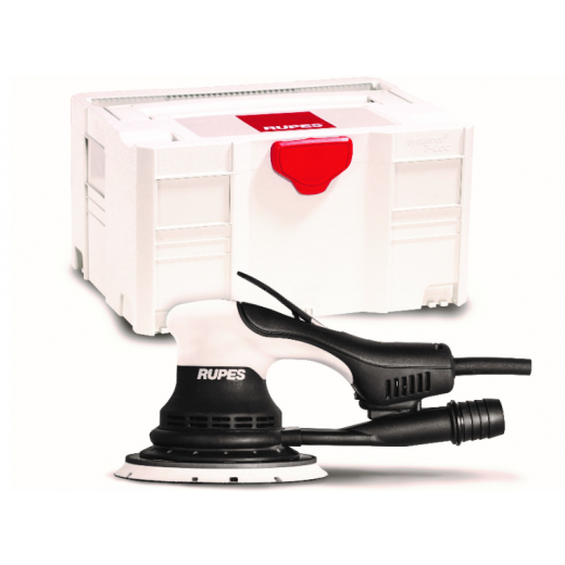 <h3>RUPES Skorpio E - пневматична орбитална шлифовъчна машина + пластмасова кутия</h3><p>Електрическият шлайф Rupes Skorpio E с орбитално движение, ход 3 mm и безчетков мотор е незаменим помощник при ремонти на лак. В комплекта е включена пластмасова ст