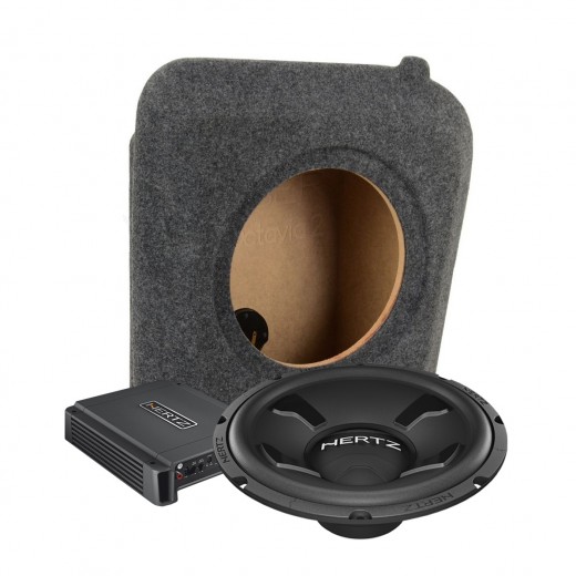 Комплект субуфер в OEM озвучителна кутия и усилвател за Škoda Octavia II ч.1