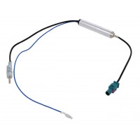 Антенен захранващ адаптер (фантомно) VW / Audi / Seat / Škoda / Peugeot / Fiat / Mercedes FAKRA -> DIN