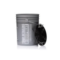 Детайлираща кофа с решетка Work Stuff Detailing Bucket Grey Wheels + Separator Black