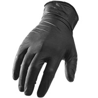 Himicheski ustoychiva nitrilova rŭkavitsa Carbon Collective Heavy Duty Black Textured Nitrile Glove - L